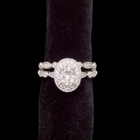 Beautiful White Gold Moissanite Bridal Set - Picture 5 of 6